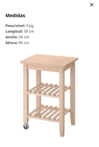 Carrito auxiliar cocina madera Ikea