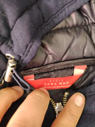 Chaqueta Zara Hombre Azul Talla S invierno capucha