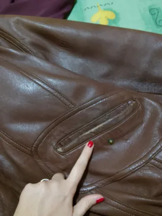 Chaqueta Bomber Piel Vintage Marrón