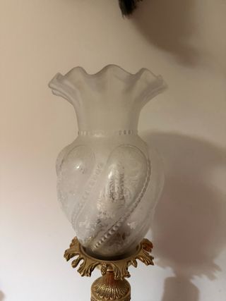 Lámpara de mesa clásica porcelana azul Bronpor