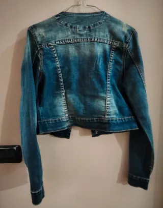 Giubbotto denim con perle