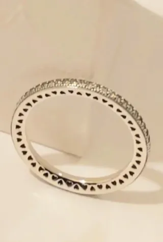 Anillo Pandora Corazones Plata