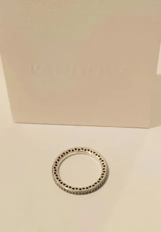 Anillo Pandora Corazones Plata