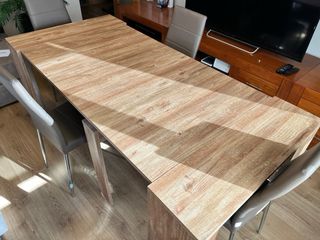 Mesa comedor extensible madera y metal