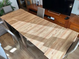 Mesa comedor extensible madera y metal