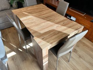 Mesa comedor extensible madera y metal