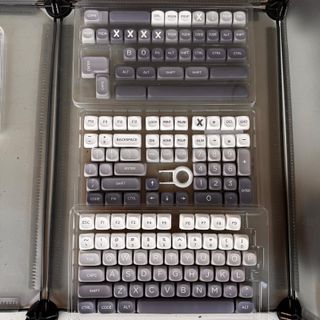 Keycaps Tastiera Meccanica MOA Set Grigio Bianco