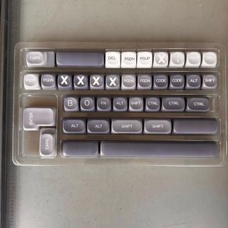 Keycaps Tastiera Meccanica MOA Set Grigio Bianco
