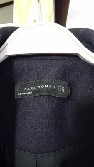 Abrigo Zara Azul Marino Talla XS 75% lana