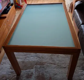 Mesa Comedor Roble y Cristal