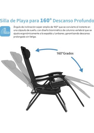 Silla de jardín reclinable negra