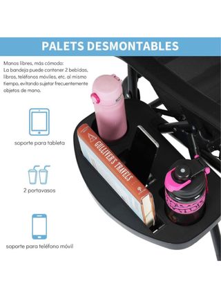 Silla de jardín reclinable negra