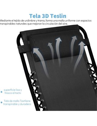 Silla de jardín reclinable negra