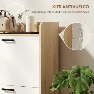 Zapatero 2 Puertas 3 Estantes Madera