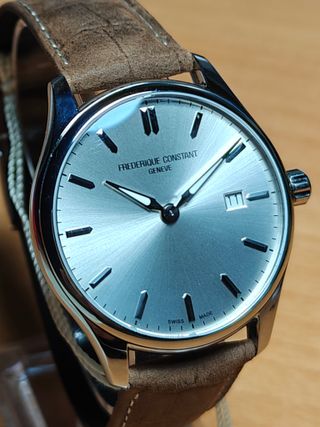 Reloj Frederique Constant Plata y Marrón
