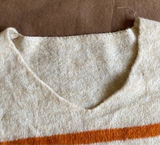 Jersey de punto beige y naranja Made in Italy