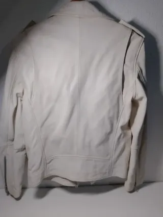 Cazadora Piel Zara Blanca