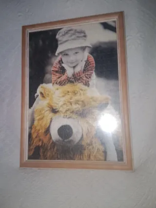 Cuadro Puzzle Niño y Oso Peluche