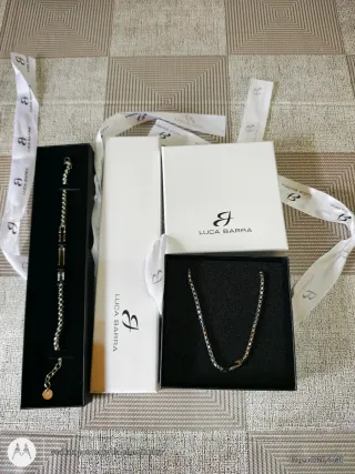 Bracciale e Collana Uomo Luca Barra Argento