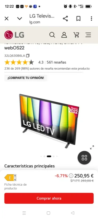 Smart TV LG 32 Sin Estrenar