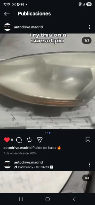 Pulido de faros a domicilio