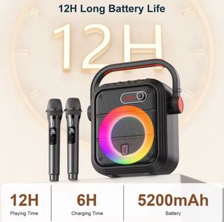 Altavoz Karaoke Portátil con Micrófonos