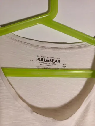 Pull & Bear Camiseta Gris Negra Blanca Talla L