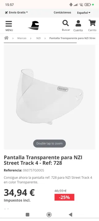 Pantalla Casco NZI Street Track 4 Transparente
