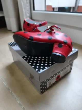 Zapatos Flamenco Niña Talla 25 Rojo Lunares