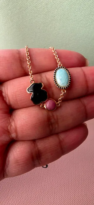 Pulsera Tous Vermeil Oso Negro y Piedras
