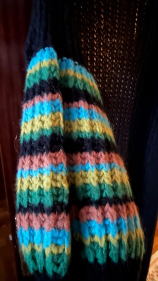 Chaqueta larga de punto de lana