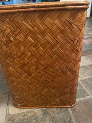 Cesto vimini/rattan naturale con coperchio