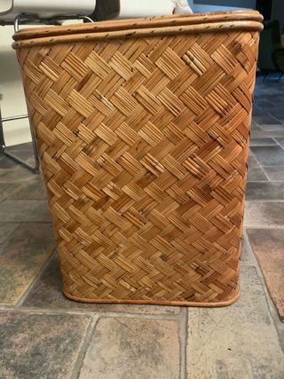 Cesto vimini/rattan naturale con coperchio