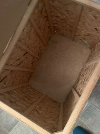 Cesto vimini/rattan naturale con coperchio