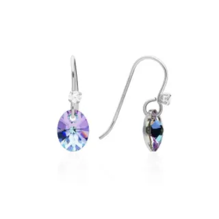 Pendientes Plata Ley con Cristal arcoiris