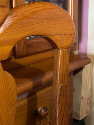 Mesa de comedor extensible de pino con 4 sillas