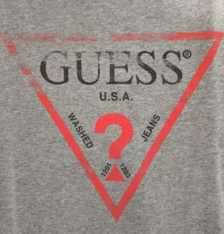 Sudadera Gris Guess Logo Triángulo
