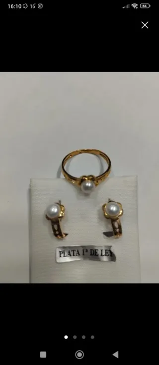 Juego Comunión Plata Chapada Oro