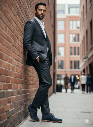 Zapatos DLI Ante Azul Marino Talla 42