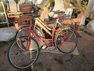 Bicicleta antigua y otra normal