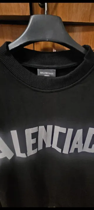 Felpa Balenciaga Nera Logo Grigio
