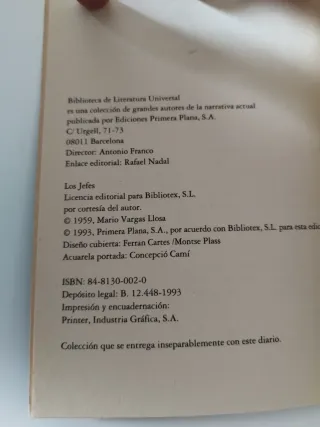 Los jefes. Mario Vargas Llosa