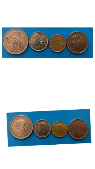 50 Pesetas Franco 1957 Son 4 monedas ver fotos