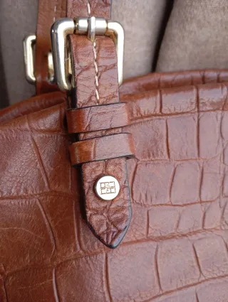 Bolso Gloria Ortiz Marrón Piel Cocodrilo