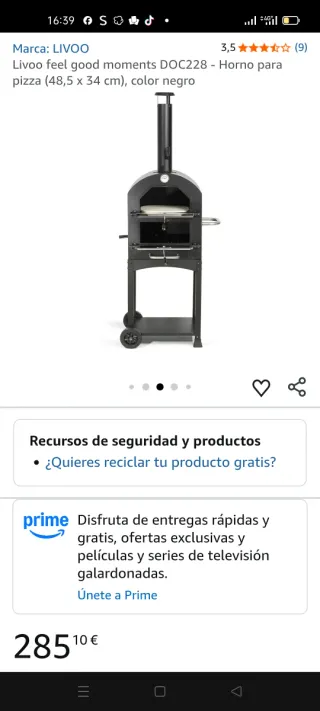 Horno Barbacoa Livoo Exterior Negro