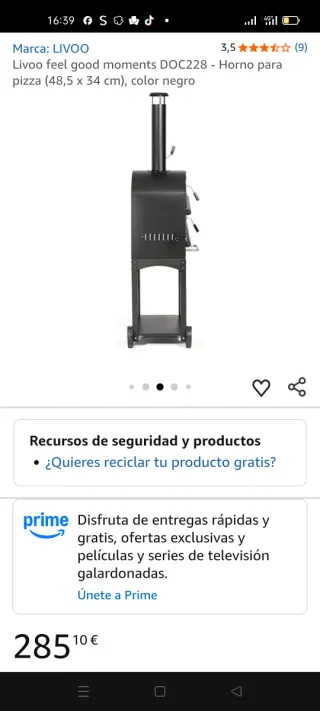 Horno Barbacoa Livoo Exterior Negro