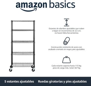 Estantería Metálica Negra 5 Baldas