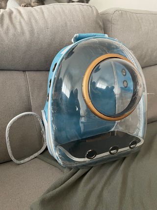 Mochila transportín gato con ventana y bolsillos