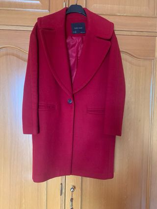 Abrigo ZARA Rojo Talla 36