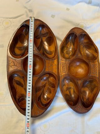 Bandejas madera tallada aperitivos